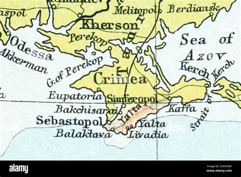 Carte Historique De Latlas Du Début Du 20th Siècle De La Crimée Dans