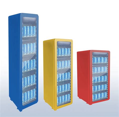 Compact Freestanding Vertical Slim Upright Single Glass Door Display