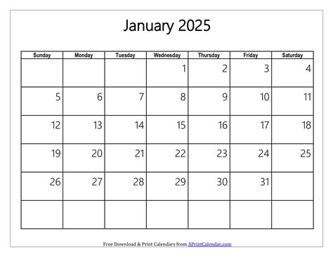 Print A Free January 2025 Calendar Printable Pdf Word Excel Template