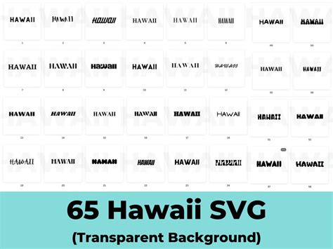 Hawaii SVG in 65 Different Fonts Digital Download - Etsy