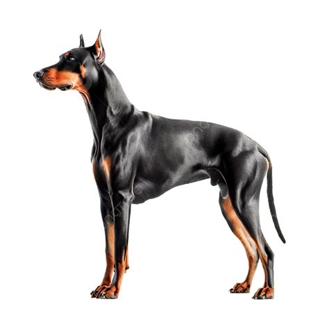 Gambar Anjing Doberman Pada Latar Belakang Putih Doberman Anjing