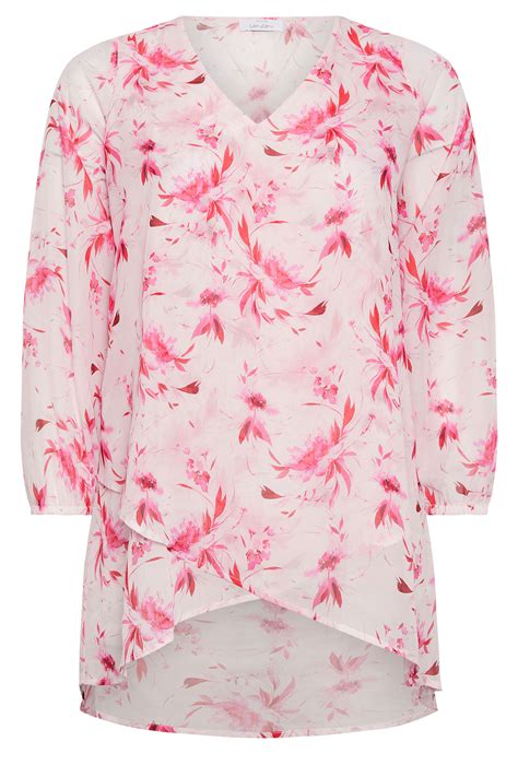 Yours London Plus Size Pink Floral Print Blouse Yours Clothing