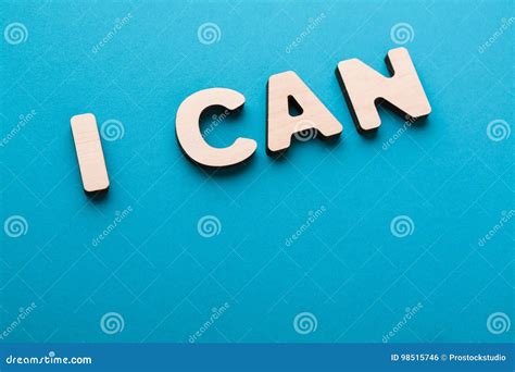 I Can Phrase On Blue Background Stock Photo Image Of Design