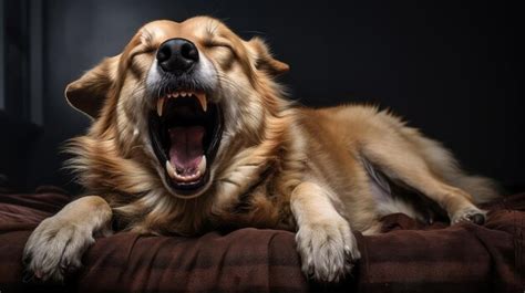 Premium Photo | Cute dog yawning