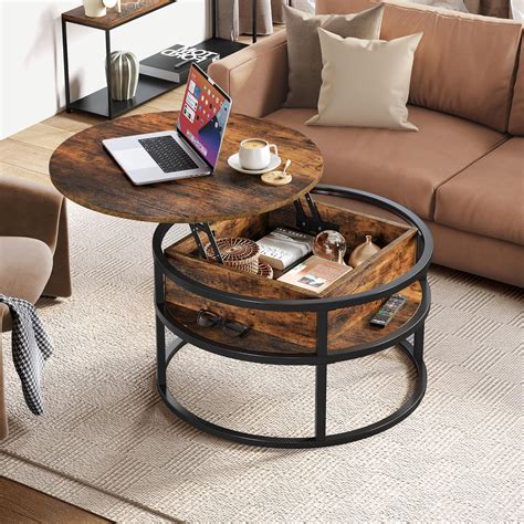 YITAHOME Round Lift Top Coffee Table Coffee Tables With Living Room