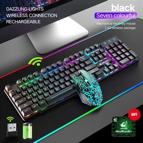 Buy TOYFUNNY 1x Keyboard 1x Mouse 1x Mouse Pad Wireless Gaming Keyboard