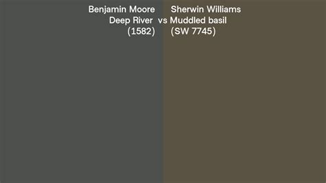 Benjamin Moore Deep River 1582 Vs Sherwin Williams Muddled Basil Sw