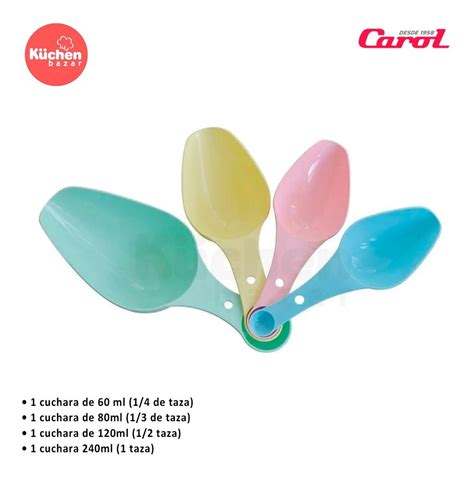 Cucharas Medidoras Dosificadoras Set X Plastico Carol Soft Kuchenbazar