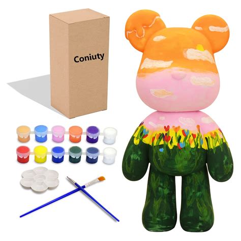 Amazon Coniuty DIY Creative Blank Hands Painting Bear Figure Kit