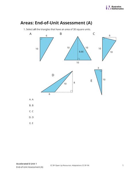 Math 6 7 Unit 1 Areas End Of Unit Assessment A Michelle Luke