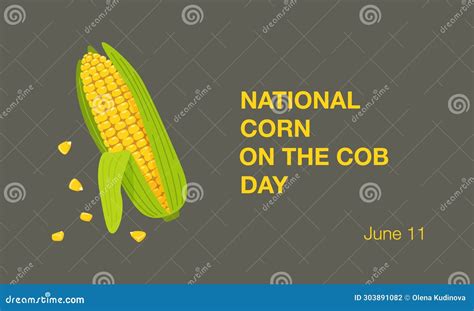 National Corn On The Cob Day Banner On June 11th Cob Of Sweet Golden