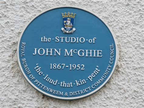 John McGhie Plaque 54 High Street Pittenweem Fife Scot Terry