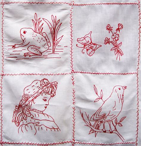 Free Redwork Embroidery Patterns Manually Digitized Redwork Machine