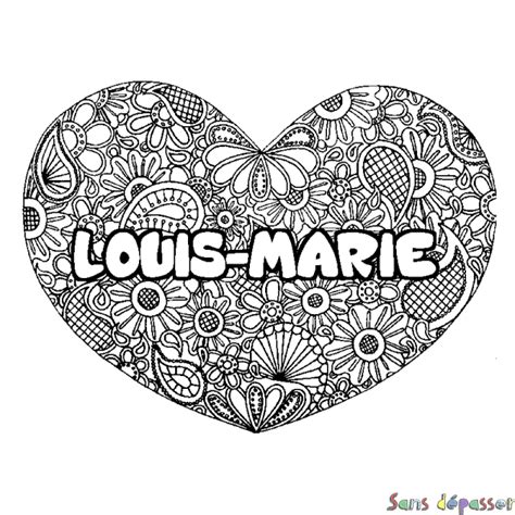 Coloriage Pr Nom Louis Marie D Cor Mandala Coeur Sans D Passer