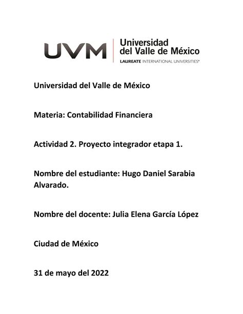 A Hdsa Aaaaaaaa Universidad Del Valle De M Xico Materia