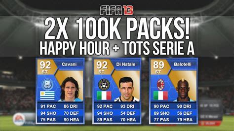 FIFA 13 2x 100k Packs Jumbo Rare Player Pack Serie A TOTS