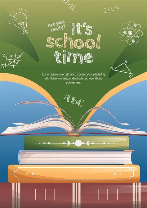 Back To School Poster With School Items And Elements Colorful