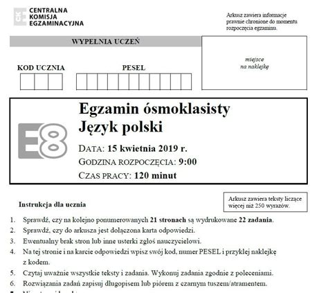 Próbny egzamin ósmoklasisty 2019 2020 Gdzie znaleźć testy sprawdzające