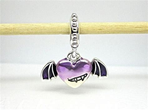 Authentic Pandora C Vampire Winged Heart Dangle Charm For Sale