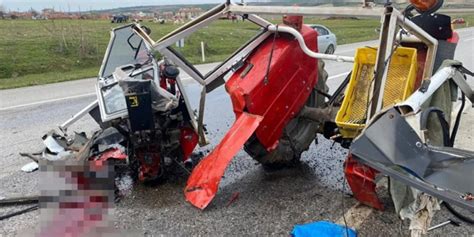 Traktör ortadan ikiye bölündü Sürücü feci şekilde can verdi çok