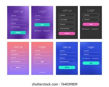 Account Register Authorization Interface Touchscreen Mobile Stock