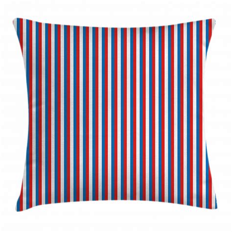 Harbour Stripe Throw Pillow Cushion Cover Vertical Patriotic Colorful Contrast Toned American