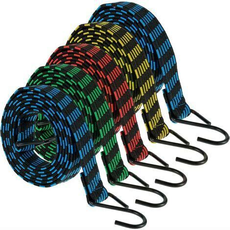 Bungee Cords 5 Pack 2m Adjustable Bungee Cords With Hooks Heavy Duty