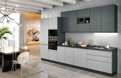 CUCINA MODERNA GRIGIO ACCIAIO E ANTRACITE TOP MARMO NERO L 360 CM