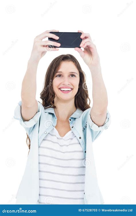 Smiling Young Woman Taking A Selfie Stock Image Image Of Cheerful