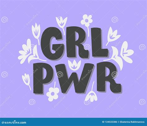 Potere Della Ragazza Di GRL PWR Frase Disegnata A Mano Dell Iscrizione