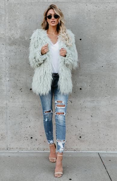 Luxe Faux Fur Coat In Mint Online Clothing Boutiques Online Womens Clothing Coat