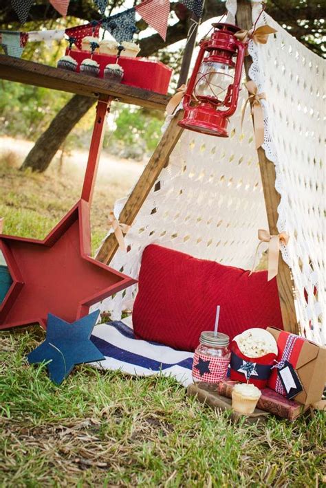 Patriotic Outdoor 4th Of July Party See More Party Planning Ideas At