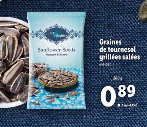 Promo Graines De Tournesol Grill Es Sal Es Chez Lidl Icatalogue Fr