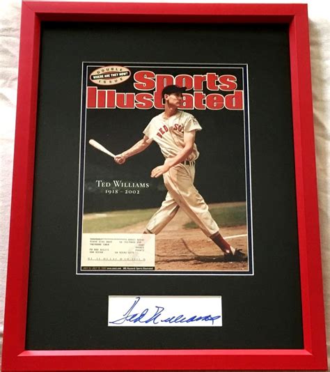 Ted Williams Autograph Custom Framed With Red Sox 2002 Sports