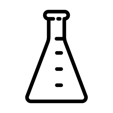 Erlenmeyer Flask Chemical Glassware Lab Line Icon Vector Illustration