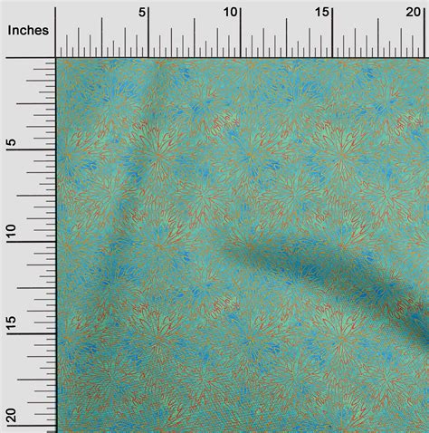 Oneoone Cotton Poplin Sea Green Fabric Batik Dress Material Fabric