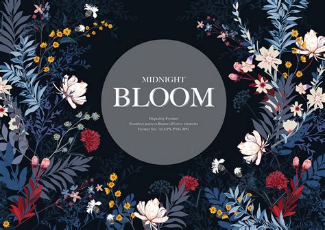 Midnight Bloom | Graphic Patterns ~ Creative Market