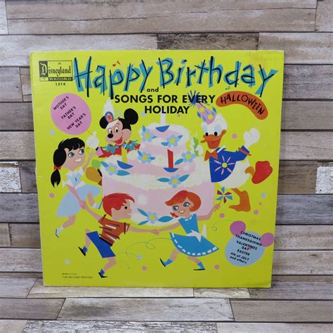 Vintage Disneyland Happy Birthday And Songs For Every Holiday Vinyl Lp