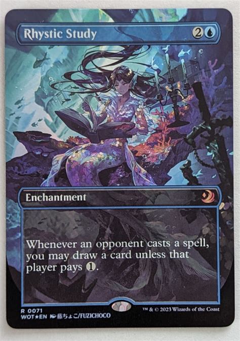 Foil Rhystic Study Anime Borderless From Wilds Of Eldraine