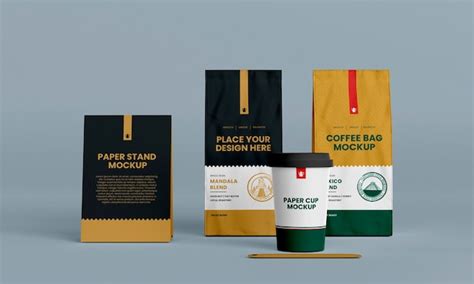 Premium PSD Coffee Branding Packaging Mockup