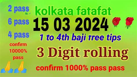 15 03 2024 Kolkata Fatafat Jay Ma Lakshmi Only 3 Digit Rolling 1to 4th