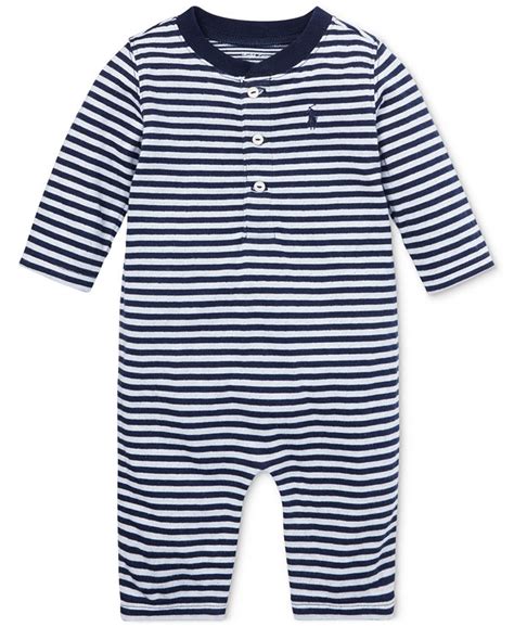 Polo Ralph Lauren Ralph Lauren Baby Boys Striped Jacquard Coverall