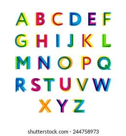 Vector Stylized Colorful Font Alphabet Stock Vector Royalty Free