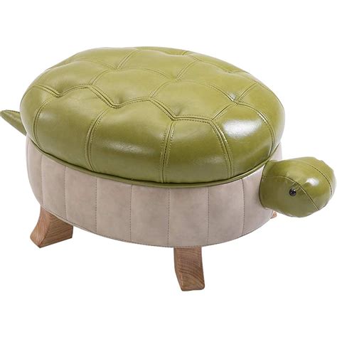 Kelendle Animal Footstool Turtle Upholstered Ottoman Pu Leather Pouf