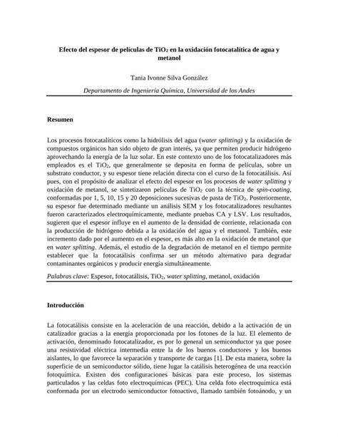 Pdf Efecto Del Espesor De Pel Culas De Tio En La Oxidaci N Dokumen