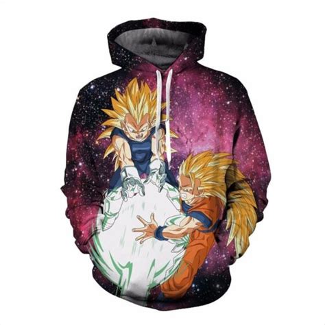 DBZ Goku Vegeta Super Saiyan Kamehameha Attack Galaxy Trendy Design Hoodie