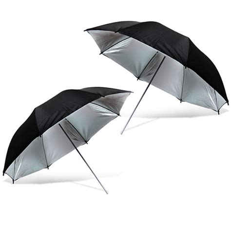 Photo Studio 33" Black Silver Reflective Umbrella For Photography Video ...