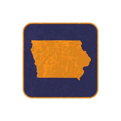 Iowa state map square with grunge texture. Vector illustration ...