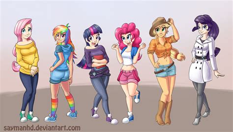 My Little Pony Human Lineup By Saymanhd On Deviantart