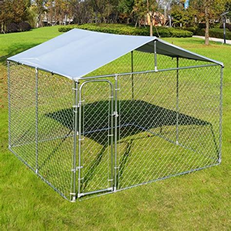 Giantex Large Pet Dog Run House Kennel Shade Cage Roof Cover Backyard ...